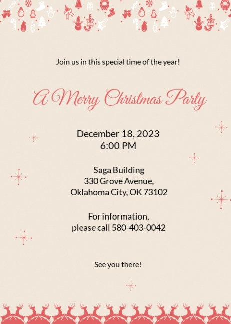 Free  Christmas Party Invitation Email Template Doc