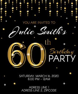 Free Custom 60Th Birthday Invitation Card Template