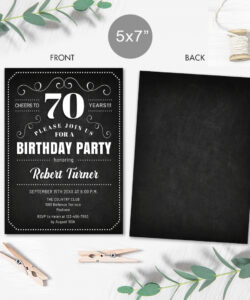 Free Custom 70Th Birthday Invitation Card Template Excel