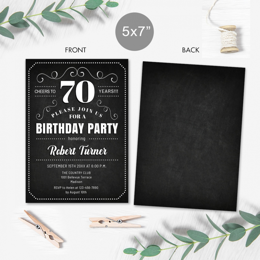 Free Custom 70Th Birthday Invitation Card Template Excel