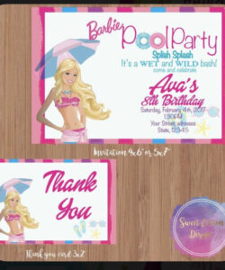 Free Custom Barbie Pool Party Invitation Template Excel Sample