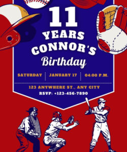 Free Custom Baseball Birthday Party Invitation Template