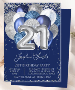 Free Custom Blue And Silver Invitation Template Pdf