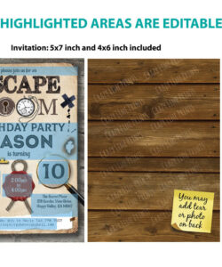 Free Custom Escape Room Party Invitation Template Word