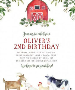 Free Custom Farm Animal Birthday Invitation Template Excel Sample