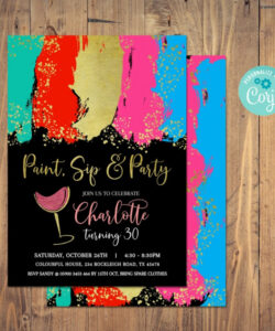 Free Custom Paint And Sip Invitation Template Doc Sample