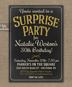 Free Custom Surprise Birthday Party Invitation Template Word