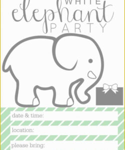 Free Custom White Elephant Party Invitation Template