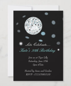 Free  Disco Ball Party Invitation Template