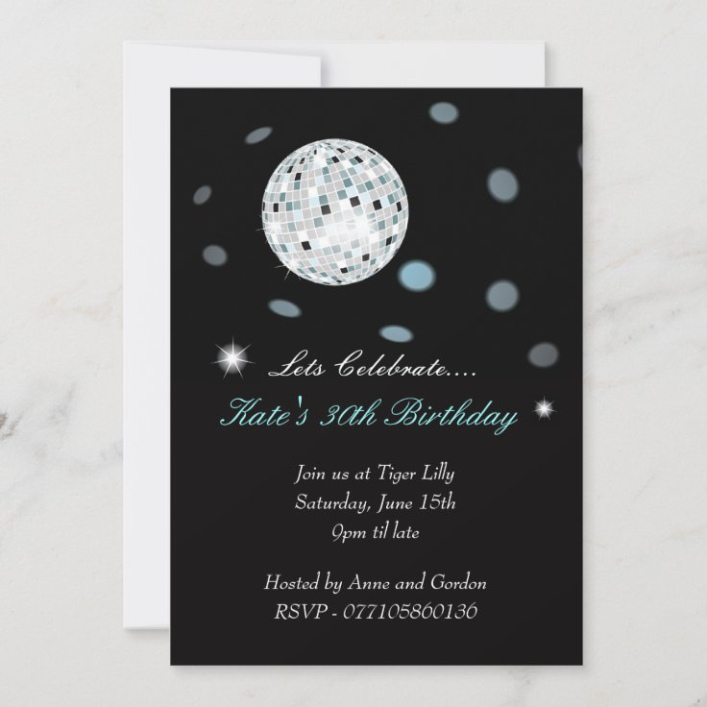 Free  Disco Ball Party Invitation Template