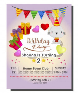 Free Editable 2Nd Birthday Invitation Card Template  Sample