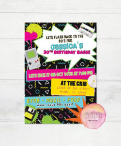 Free Editable 90S House Party Invitation Template Word