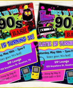 Free Editable 90S House Party Invitation Template Word Sample