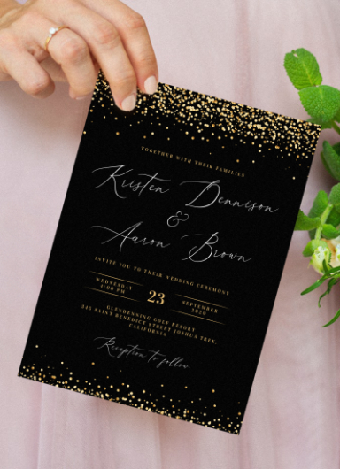 Free Editable Black And Gold Invitation Template  Sample