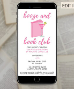 Free Editable Book Club Invitation Email Template Doc