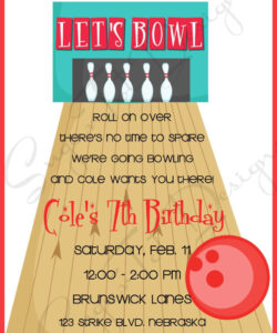 Free Editable Bowling Birthday Party Invitation Template Word Sample