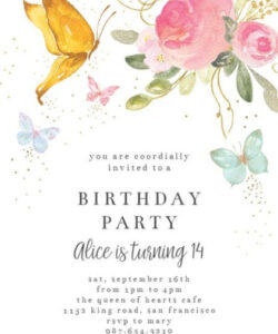 Free Editable Butterfly Birthday Invitation Card Template Pdf