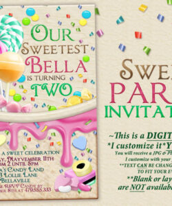 Free Editable Candy Land Theme Invitation Template Doc Sample