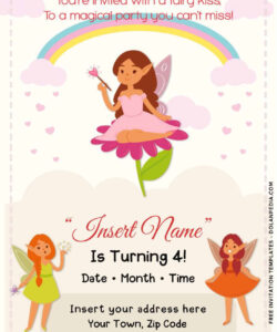 Free Editable Fairy Birthday Party Invitation Template Doc