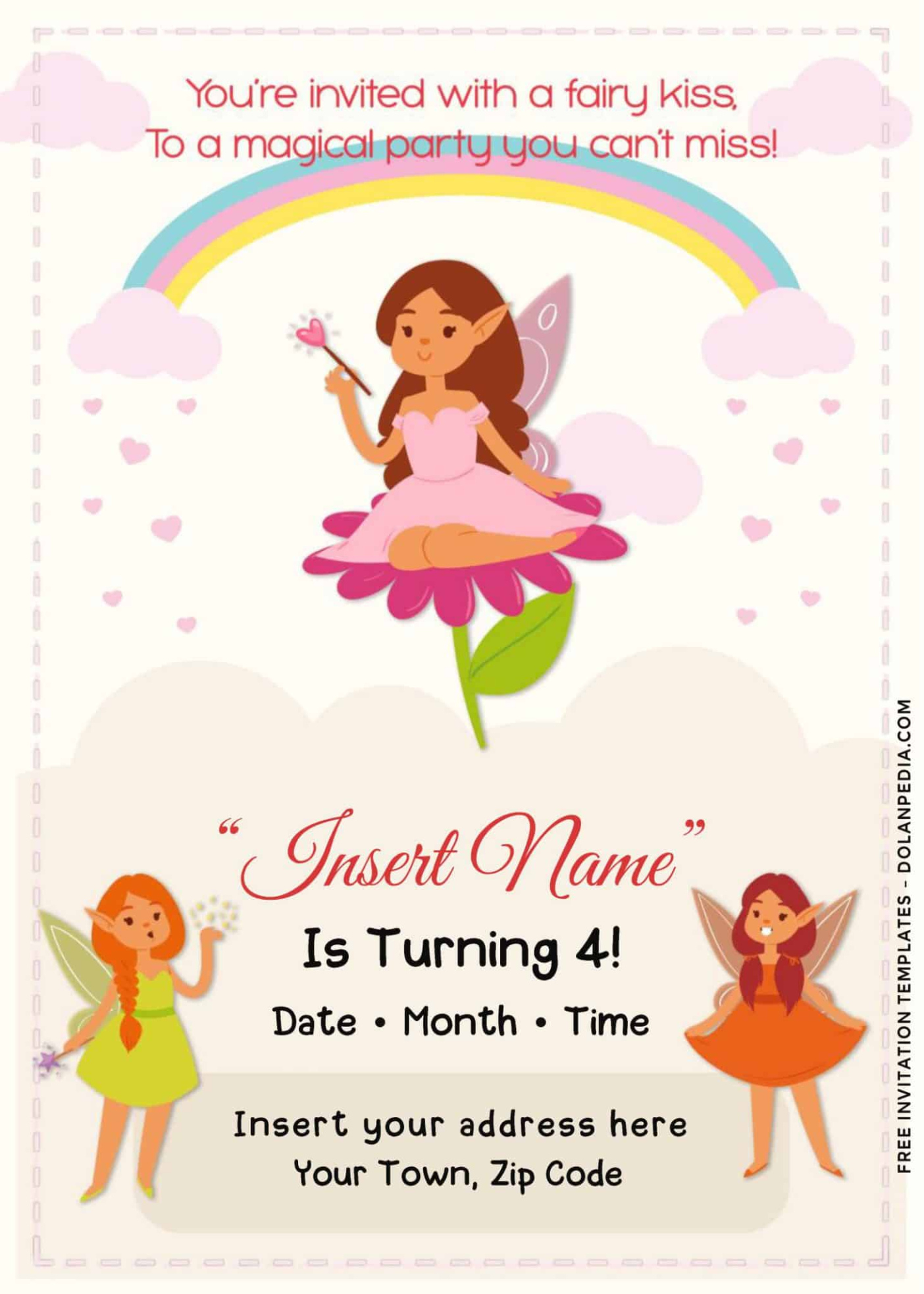 Free Editable Fairy Birthday Party Invitation Template Doc