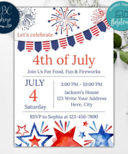 Free Editable Fourth Of July Invitation Template Pdf