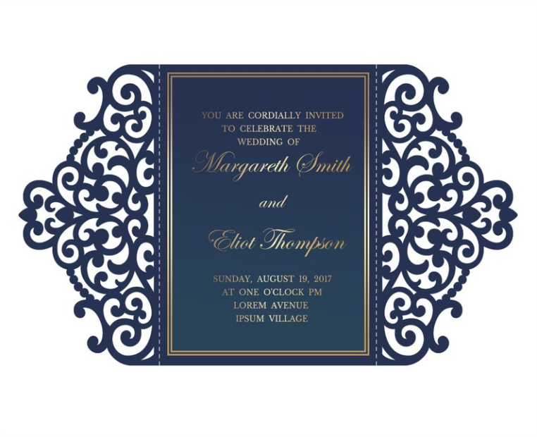 Free Editable Gate Fold Wedding Invitation Template Word Sample