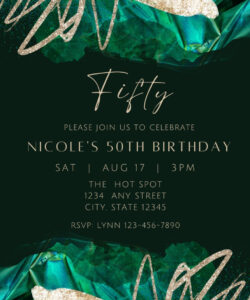 Free Editable Green And Gold Invitation Template Word