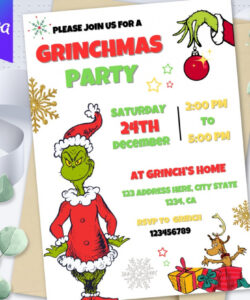 Free Editable Grinch Christmas Party Invitation Template Pdf