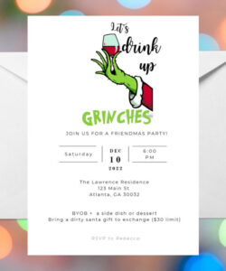 Free Editable Grinch Christmas Party Invitation Template Pdf Sample