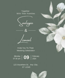 Free Editable Sage Green Wedding Invitation Template Excel