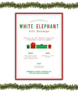 Free Editable White Elephant Party Invitation Template  Sample