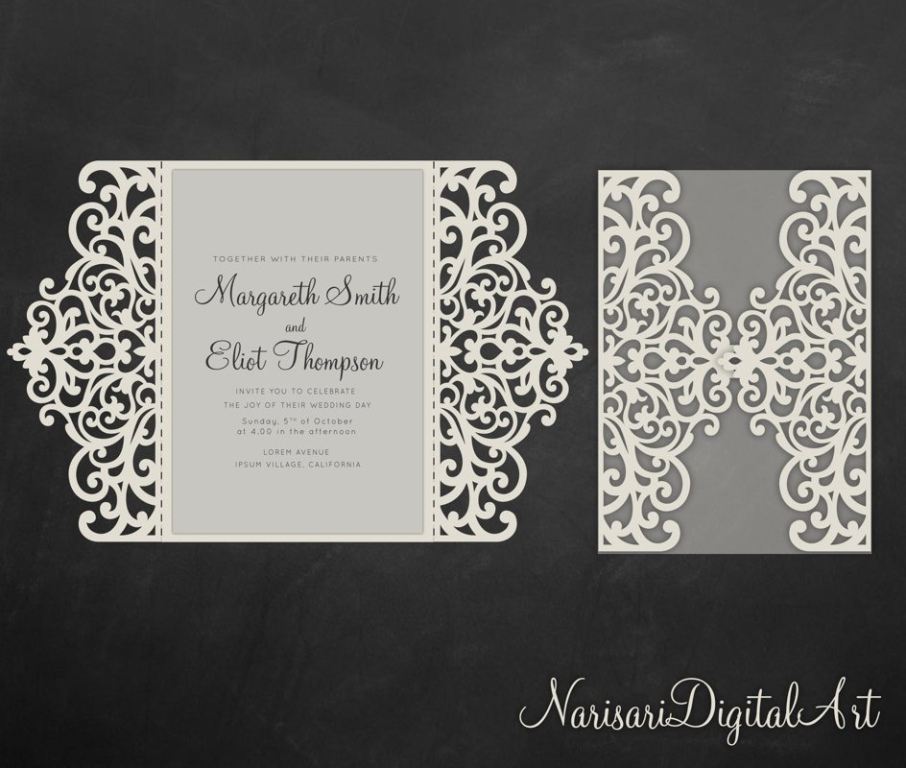 Free  Gate Fold Wedding Invitation Template  Sample