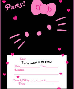 Free  Hello Kitty Party Invitation Template Excel Sample