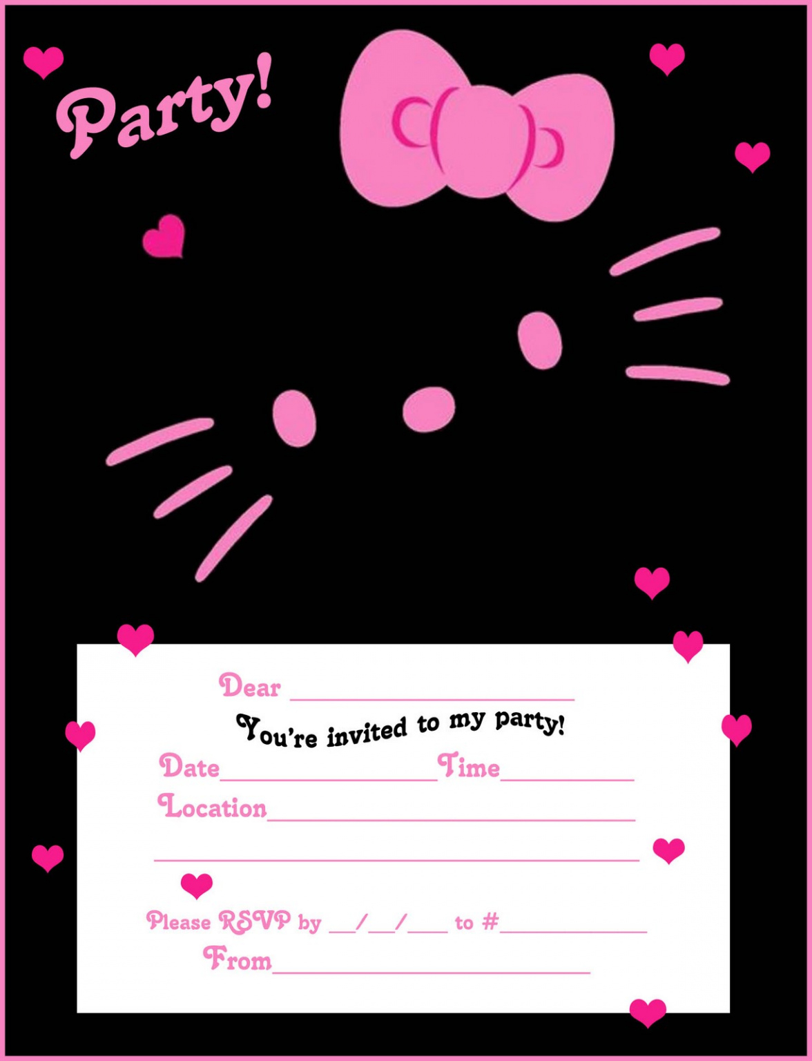 Free  Hello Kitty Party Invitation Template Excel Sample