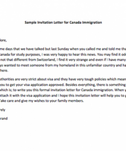 Free  Letter Of Invitation To Canada Template