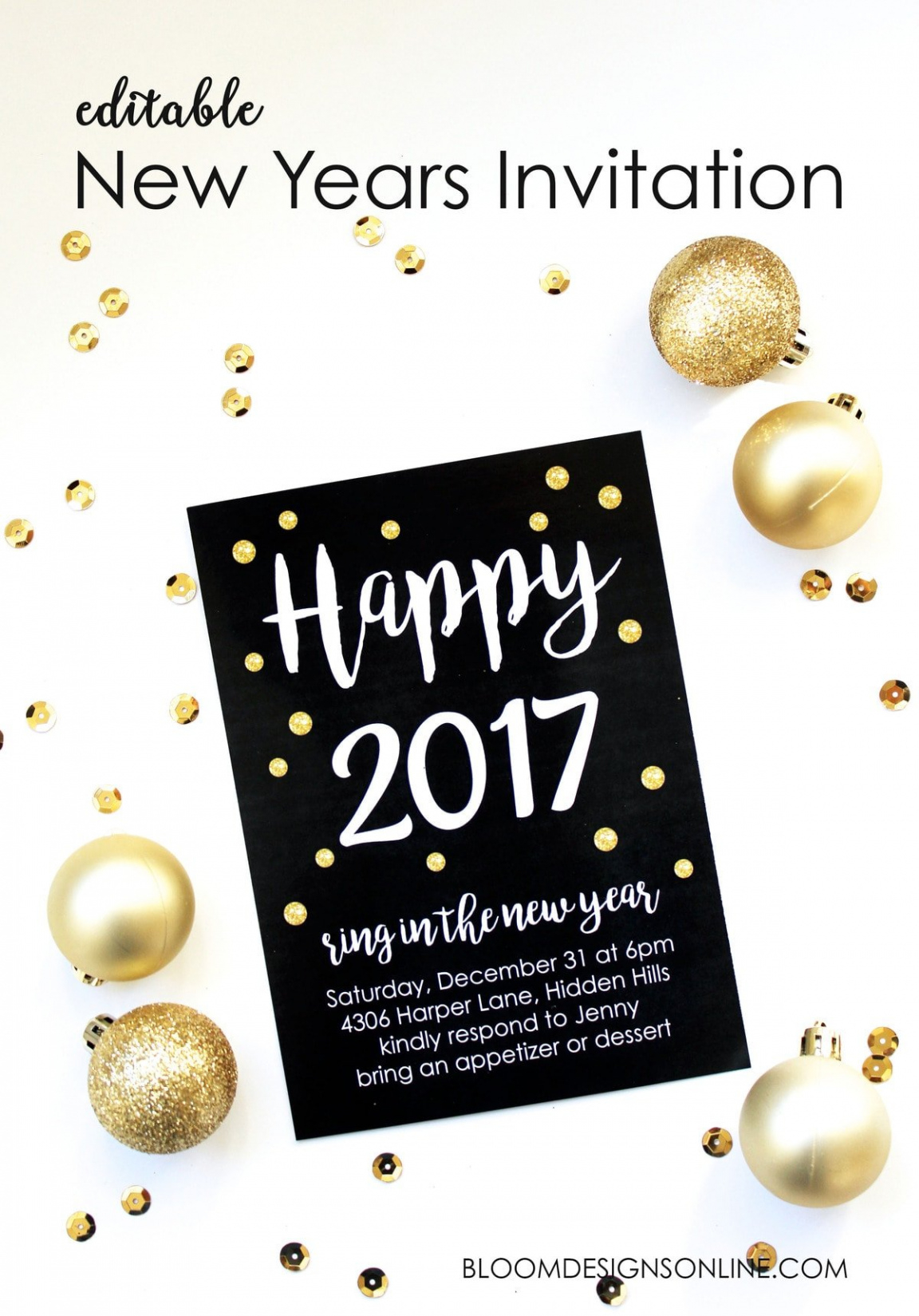 Free  New Year Party Invitation Template Doc Sample