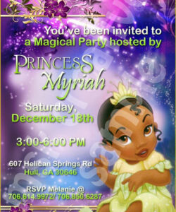 Free  Princess And The Frog Invitation Template Doc