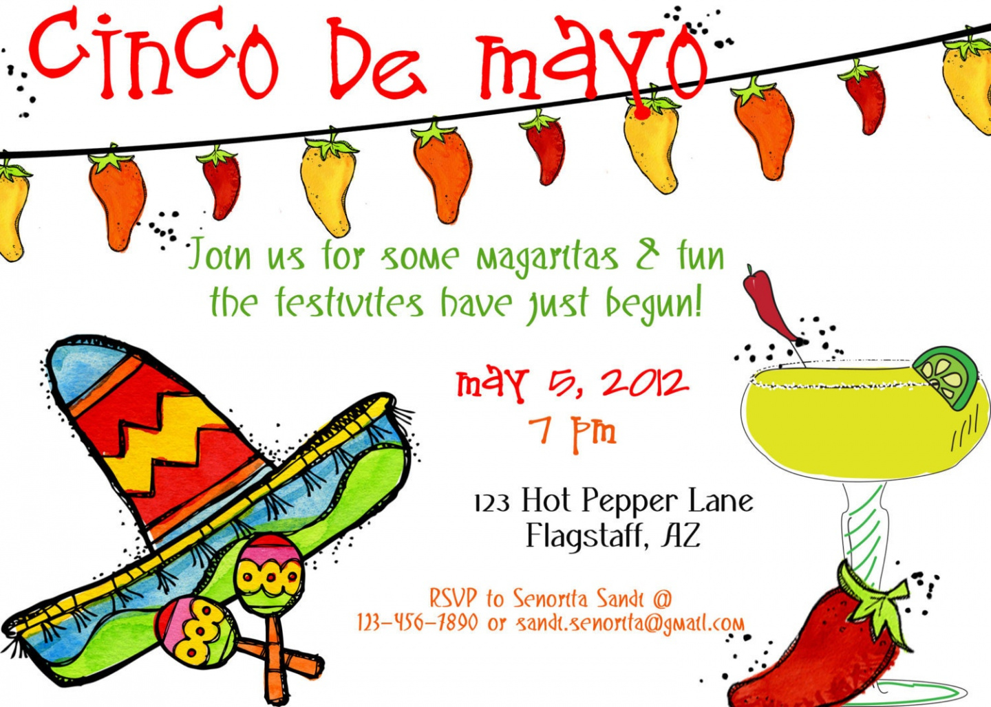 Free Printable 5 De Mayo Invitation Template Word