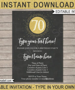 Free Printable 70Th Birthday Invitation Card Template Word