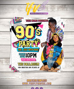 Free Printable 90S House Party Invitation Template Word Sample