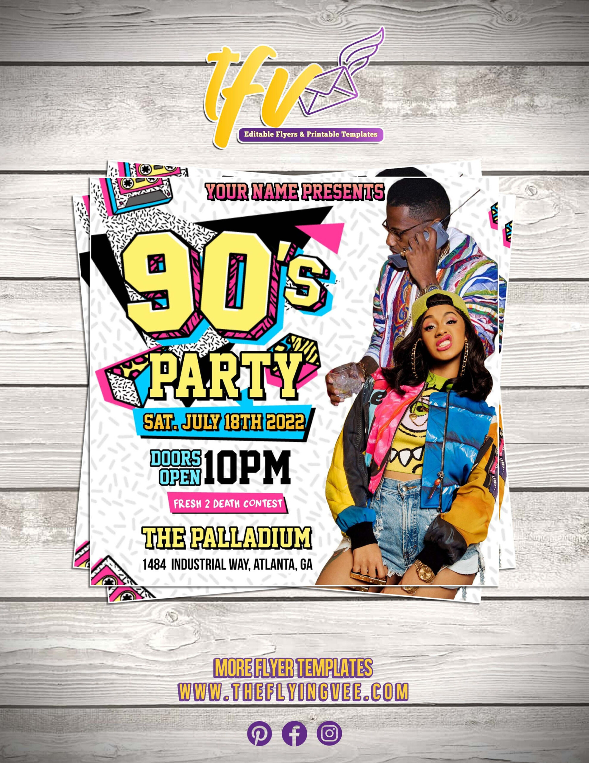 Free Printable 90S House Party Invitation Template Word Sample