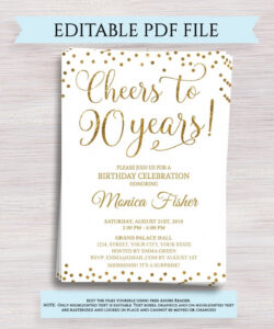 Free Printable 90Th Birthday Party Invitation Template Excel