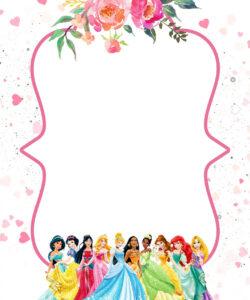 Free Printable Background Disney Princess Invitation Template  Sample