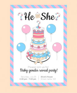 Free Printable Background Gender Reveal Invitation Template Pdf Sample