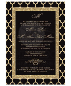 Free Printable Black And Gold Invitation Template  Sample