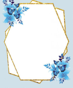 Free Printable Blue And Gold Invitation Template  Sample