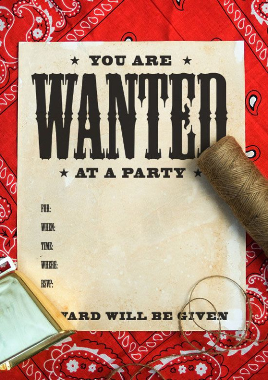 Free Printable Cowboy Theme Party Invitation Template Excel