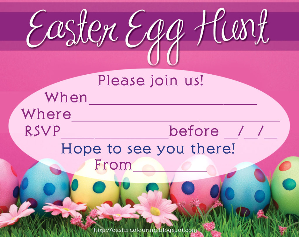 Free Printable Easter Egg Hunt Invitation Template Doc