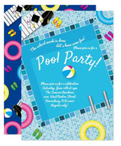 Free Printable Graduation Pool Party Invitation Template  Sample