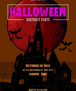 Free Printable Halloween Birthday Party Invitation Template Pdf Sample